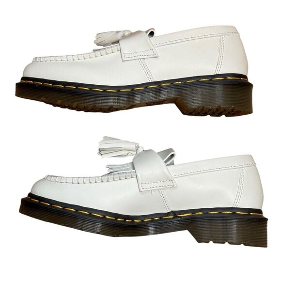 Dr. Martens Sz 38 US 7 Womens Adrian Loafers Off White Smooth Leather Shoes New - Picture 3 of 7